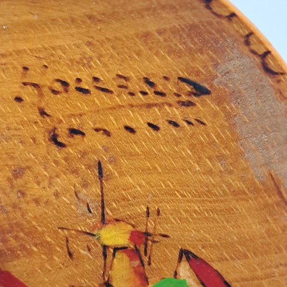 Vintage wood 3D plate wall hanging, windmill spins. - Picture 5 of 8